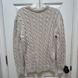 Zara Cable Knit Sweater Women’s Medium Cream Ivory Casual Pullover Sweater